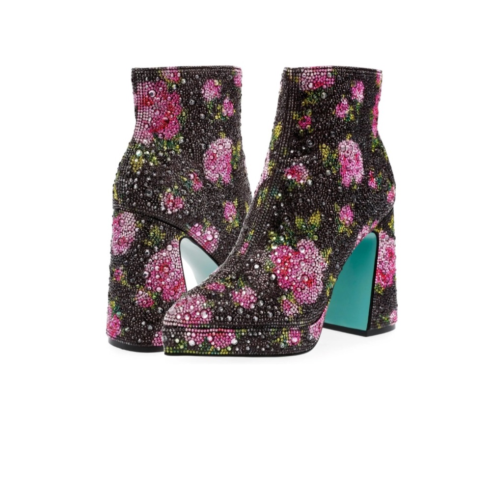 Betsy Johnson Blue Della Sparkle Ankle Boots